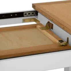 Salisbury White Painted Oak 1.2m Butterfly Extending Dining Table -Furniture Sale Shop LP 12BET W4