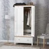 Salisbury White Painted Oak 2 Door Wardrobe With Drawer -Furniture Sale Shop LP GWR W