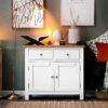 Salisbury White Painted Oak Small 2 Door Sideboard 2 Salisbury White Painted Oak Small 2 Door Sideboard -Furniture Sale Shop LP STS W