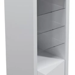 Venice Gloss Grey Tall Narrow Bookcase With LED Lighting -Furniture Sale Shop MBC 01 06Large