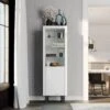 Venice Gloss Grey Tall Narrow Bookcase With LED Lighting 1 Venice Gloss Grey Tall Narrow Bookcase With LED Lighting -Furniture Sale Shop MBC 01 12Large