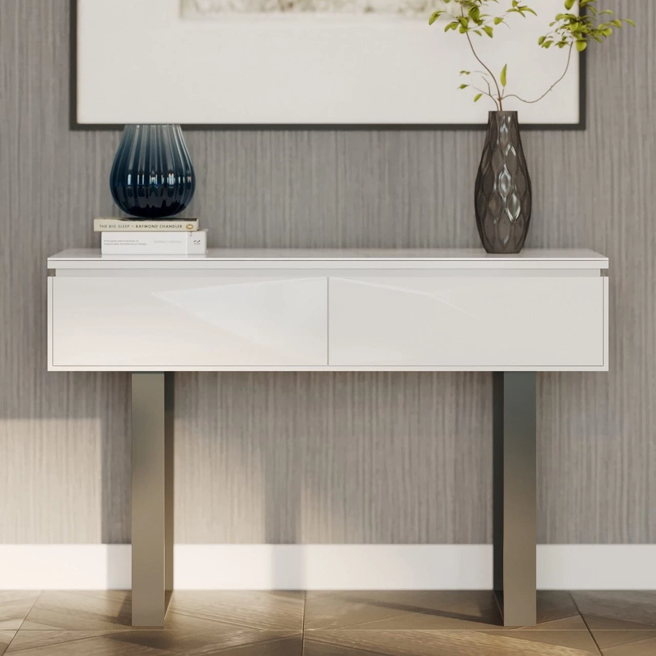 Venice Gloss Grey Console Table With LED Lighting 3 Venice Gloss Grey Console Table With LED Lighting