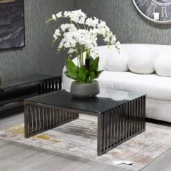 Genoa Glass Coffee Table With Black Frame