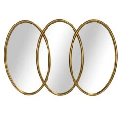 The Mirror Collection Gold Frame Triple Oval Mirror