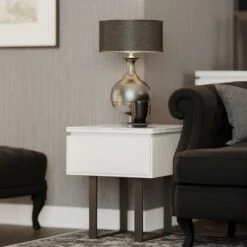 Venice Gloss Grey Lamp Table