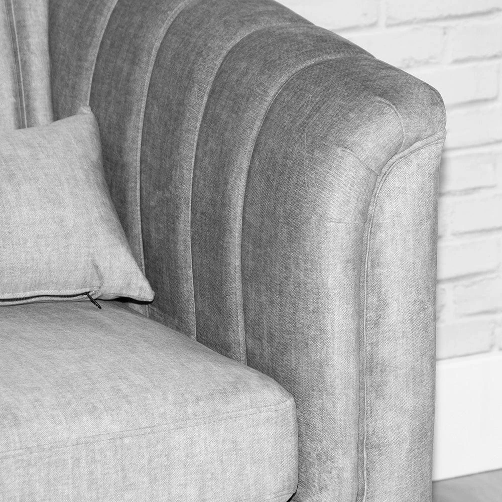 Meabh Silver 3 Seater Sofa With Two Pillows 4 Meabh Silver 3 Seater Sofa With Two Pillows - Image 2