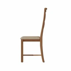 Bergen Oak Cross Back Dining Chair With Fabric Seat -Furniture Sale Shop NT CBCF 04