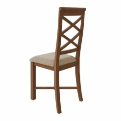 Bergen Oak Cross Back Dining Chair With Fabric Seat -Furniture Sale Shop NT CBCF 06