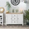 Rutland White Painted Oak 2 Door 3 Drawer Large Sideboard -Furniture Sale Shop RA LS TR LS