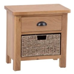Rutland Oak 1 Drawer 1 Wicker Basket Cabinet -Furniture Sale Shop RAO C11 2 99293416 0e3a 4738 847b 2c59042164a3
