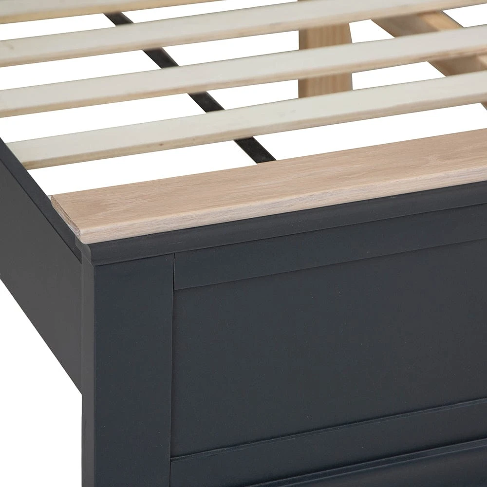 Florence Midnight Grey Painted Oak Super King Size Bed Frame 5 Florence Midnight Grey Painted Oak Super King Size Bed Frame - Image 3