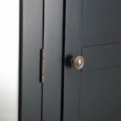 Florence Midnight Grey Painted Oak 3 Door Wardrobe With Mirror -Furniture Sale Shop SWO TWR MG 11