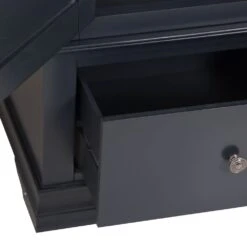 Florence Midnight Grey Painted Oak 3 Door Wardrobe With Mirror -Furniture Sale Shop SWO TWR MG 3