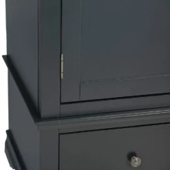 Florence Midnight Grey Painted Oak 3 Door Wardrobe With Mirror -Furniture Sale Shop SWO TWR MG 5