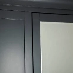 Florence Midnight Grey Painted Oak 3 Door Wardrobe With Mirror -Furniture Sale Shop SWO TWR MG 7