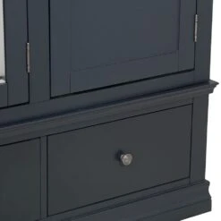 Florence Midnight Grey Painted Oak 3 Door Wardrobe With Mirror -Furniture Sale Shop SWO TWR MG 9