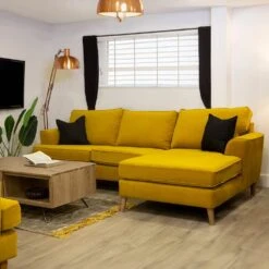 Stockholm Corner Sofa Cozy Ochre Fabric