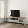 Suffolk Grey Painted Oak Extra Large TV Unit 1 Suffolk Grey Painted Oak Extra Large TV Unit -Furniture Sale Shop TT XLTV G 01