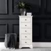 Banbury White Painted 5 Drawer Tallboy -Furniture Sale Shop bp 5dn w