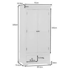 Banbury White Painted 2 Door Wardrobe With Drawers 31 Banbury White Painted 2 Door Wardrobe With Drawers -Furniture Sale Shop bp gwr dims