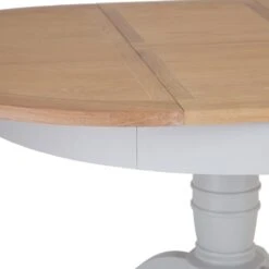 Ashbourne Grey Painted Round Pedestal Extending Dining Table -Furniture Sale Shop bri ba02t ext 13