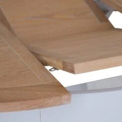 Ashbourne Grey Painted Round Pedestal Extending Dining Table -Furniture Sale Shop bri ba02t ext 14