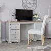 Ashbourne Grey Painted Large Double Pedestal Desk -Furniture Sale Shop bri dsk03 ls