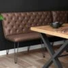 Industrial Brown 140cm Studded Back Bench