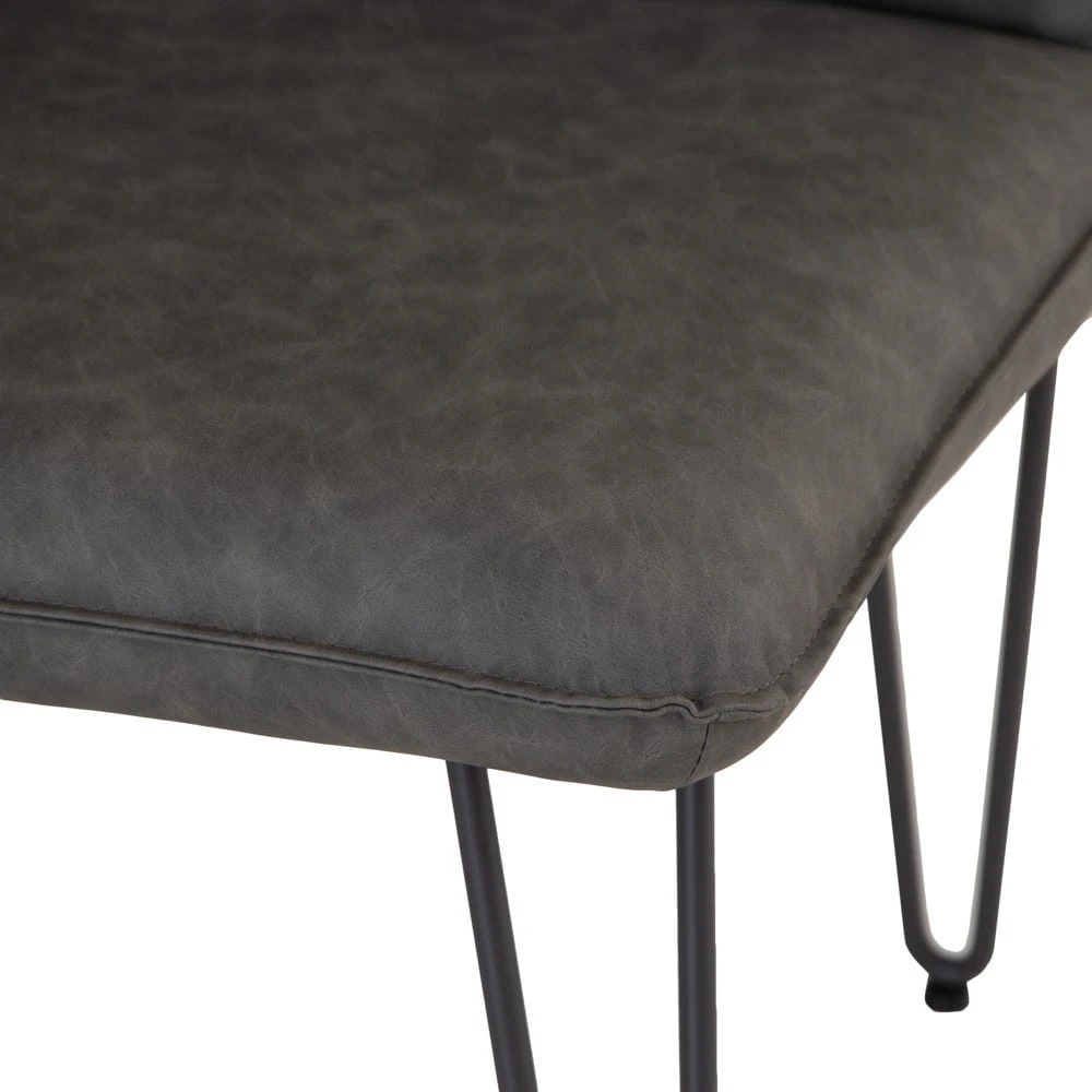 Industrial Grey Studded Back Corner Bench 7 Industrial Grey Studded Back Corner Bench - Image 5