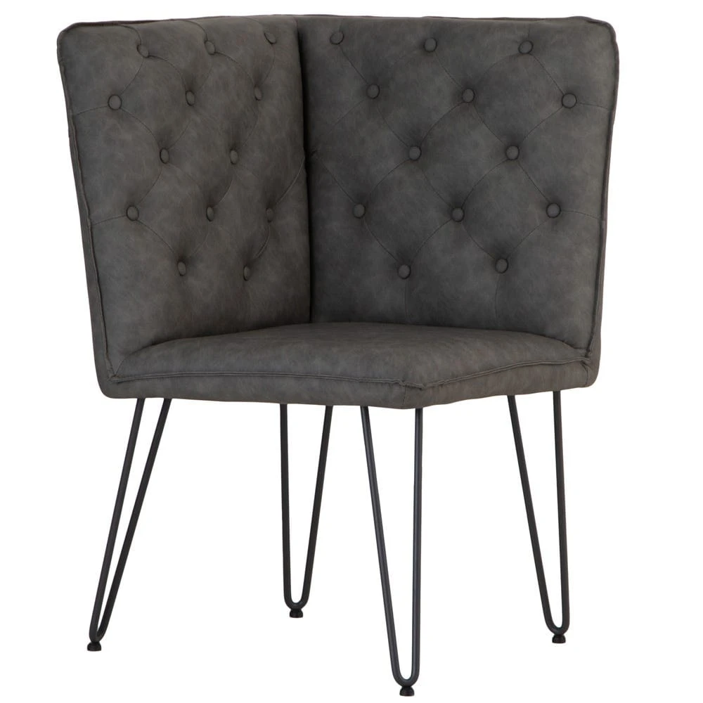 Industrial Grey Studded Back Corner Bench 4 Industrial Grey Studded Back Corner Bench - Image 2