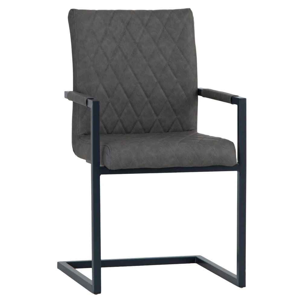Industrial Grey Diamond Stitch Armchair 4 Industrial Grey Diamond Stitch Armchair - Image 2