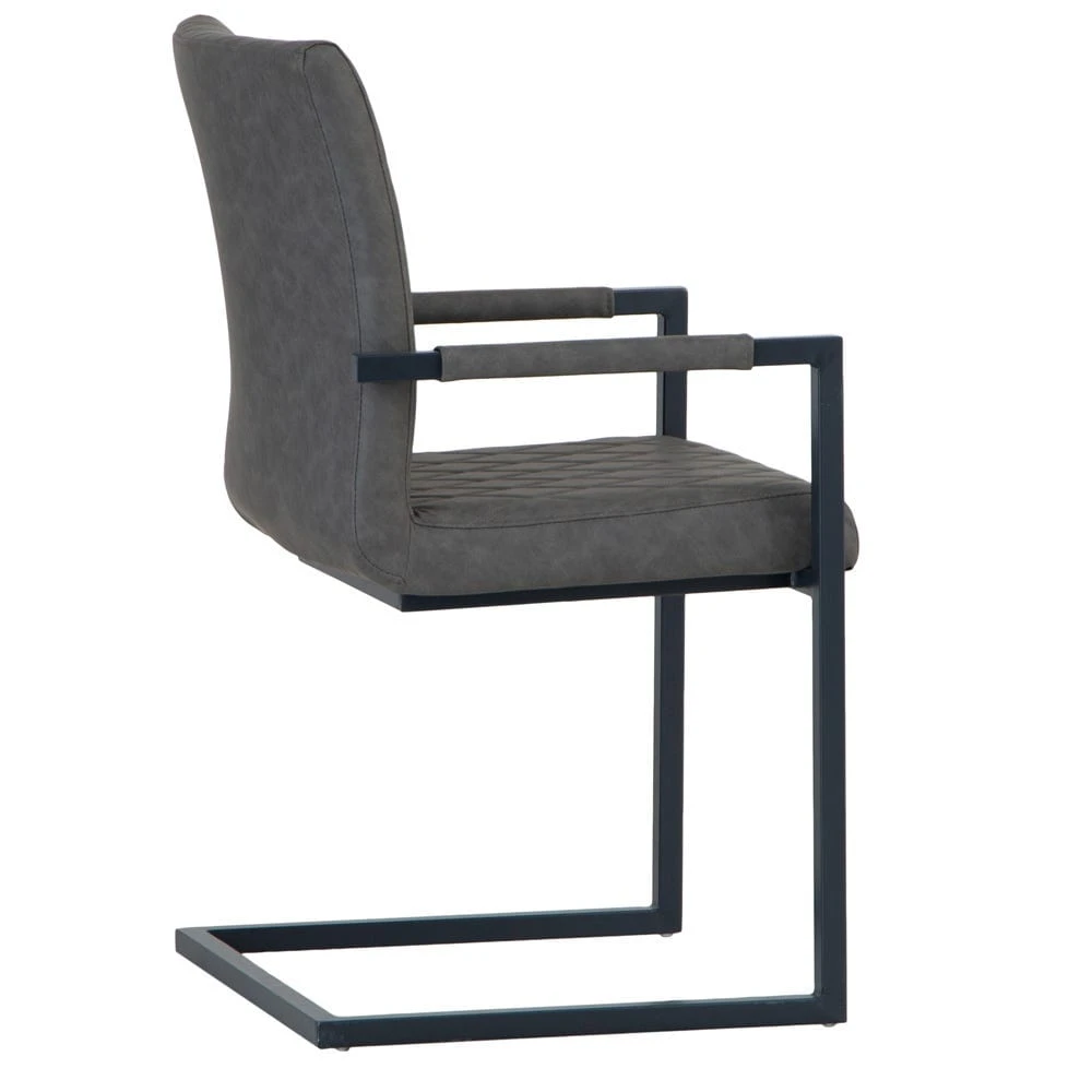 Industrial Grey Diamond Stitch Armchair 5 Industrial Grey Diamond Stitch Armchair - Image 3