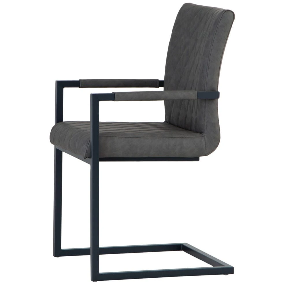 Industrial Grey Diamond Stitch Armchair 10 Industrial Grey Diamond Stitch Armchair - Image 8