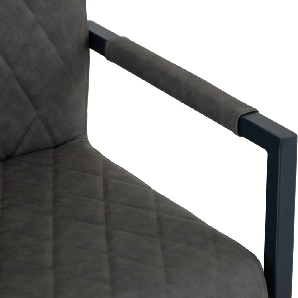 Industrial Grey Diamond Stitch Armchair 14 Industrial Grey Diamond Stitch Armchair - Image 12