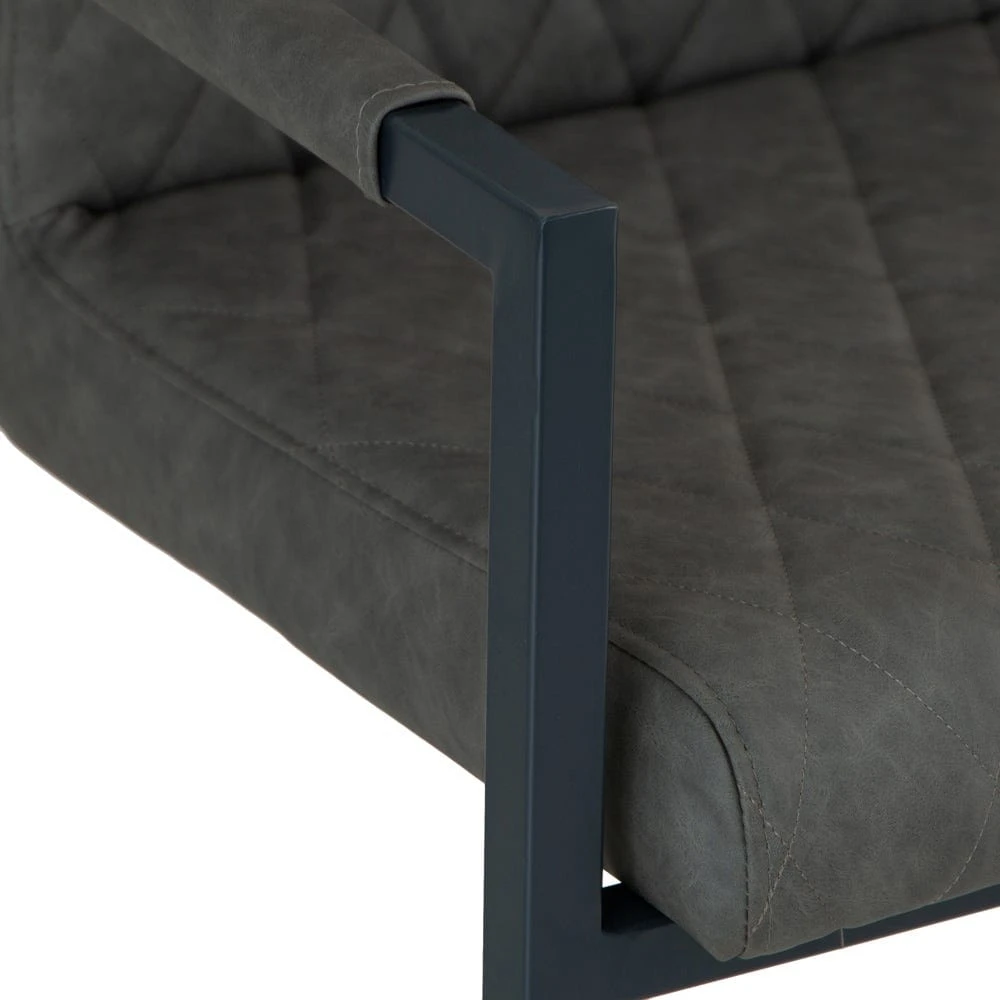 Industrial Grey Diamond Stitch Armchair 7 Industrial Grey Diamond Stitch Armchair - Image 5