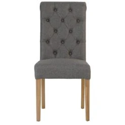 Torino Dark Grey Scroll Button Back Dining Chair -Furniture Sale Shop ch28 dg 14