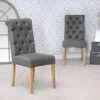 Torino Dark Grey Scroll Button Back Dining Chair 2 Torino Dark Grey Scroll Button Back Dining Chair -Furniture Sale Shop ch28 dg ls