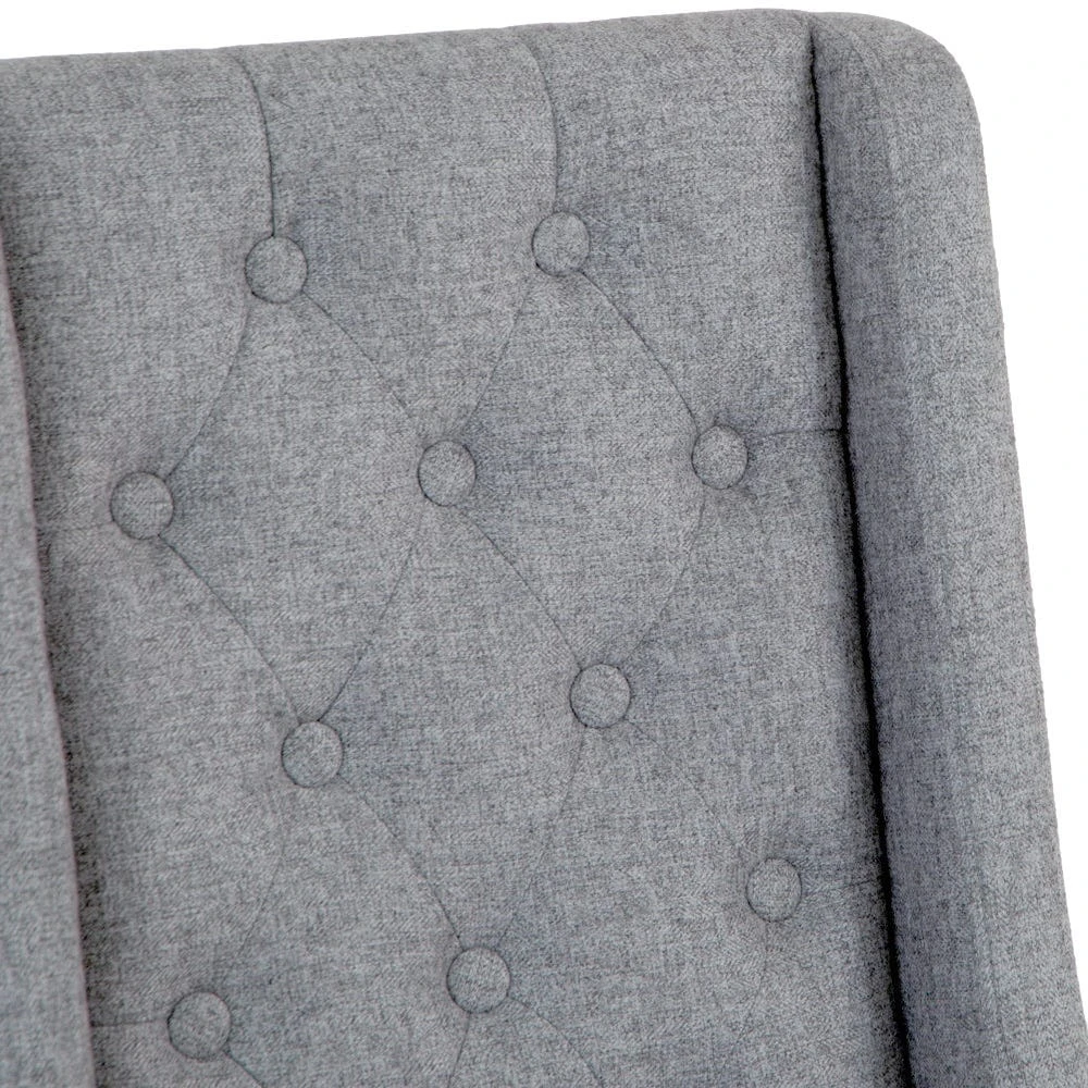 Perugia Light Grey Button Back Bar Stool With Studs 14 Perugia Light Grey Button Back Bar Stool With Studs - Image 12