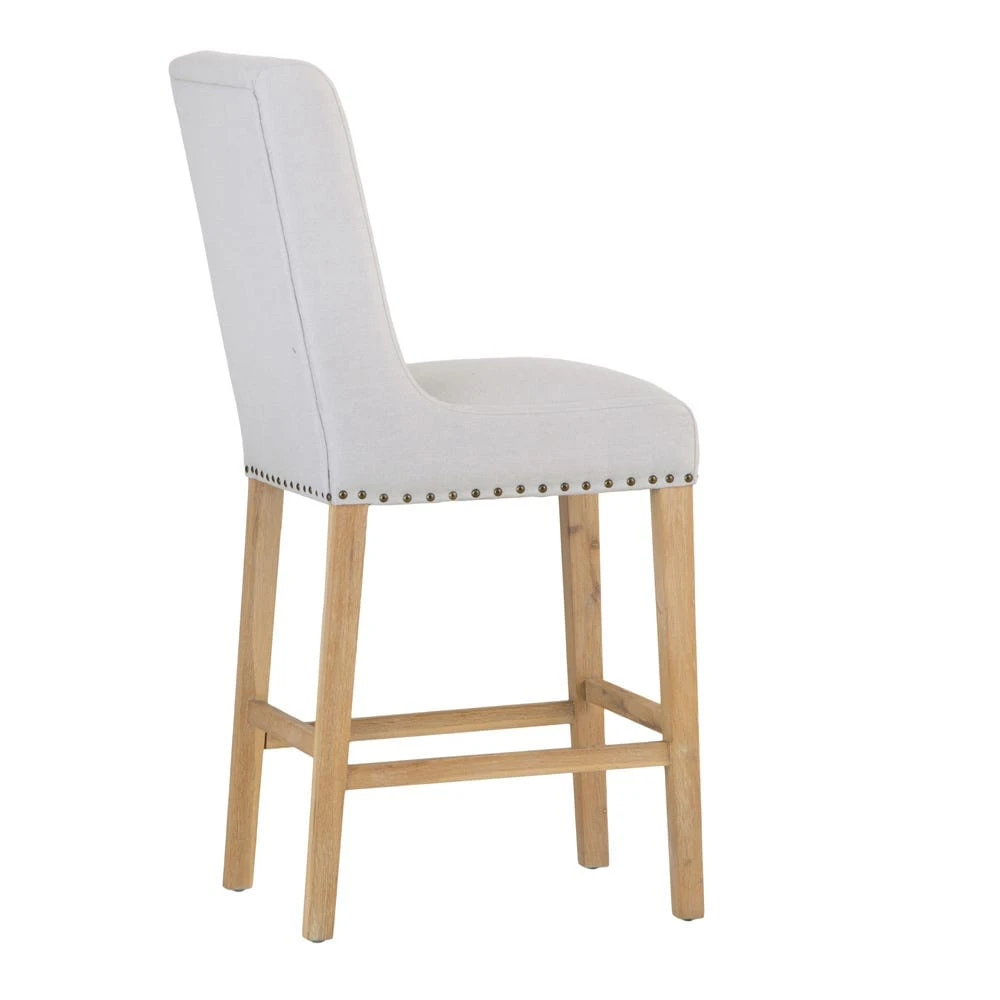 Perugia Natural Button Back Bar Stool With Studs 10 Perugia Natural Button Back Bar Stool With Studs - Image 8