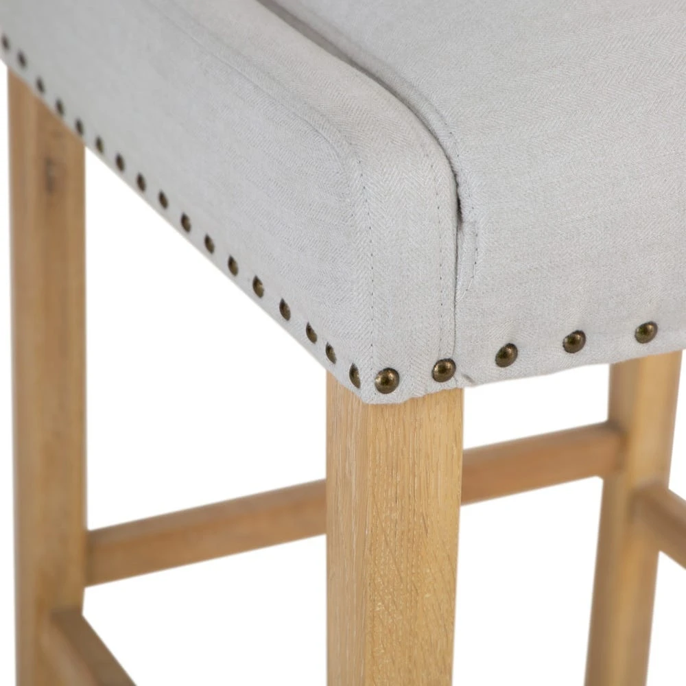 Perugia Natural Button Back Bar Stool With Studs 11 Perugia Natural Button Back Bar Stool With Studs - Image 9