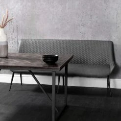 Industrial Grey 200cm Honeycomb Pattern Bench