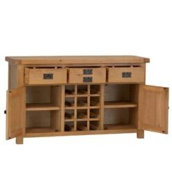 Winchester Oak Large Sideboard With Wine Rack -Furniture Sale Shop co ls oak 2