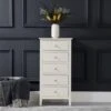 Wilmslow Ivory Painted 5 Drawer Tallboy -Furniture Sale Shop fd tb5cpw