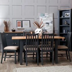 Gloucester Midnight Grey Painted 1.2m Extending Dining Table