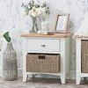 Gloucester White Painted 1 Drawer 1 Wicker Basket Cabinet -Furniture Sale Shop ga c11 w 1