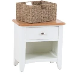 Gloucester White Painted 1 Drawer 1 Wicker Basket Cabinet 13 Gloucester White Painted 1 Drawer 1 Wicker Basket Cabinet -Furniture Sale Shop ga c11 w 2
