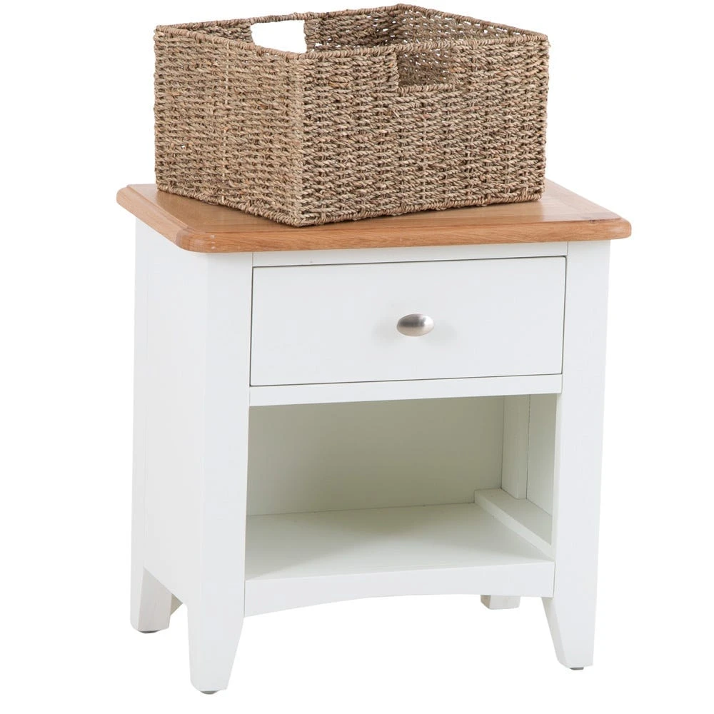 Gloucester White Painted 1 Drawer 1 Wicker Basket Cabinet 5 Gloucester White Painted 1 Drawer 1 Wicker Basket Cabinet - Image 3