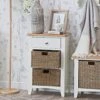 Gloucester White Painted 1 Drawer 2 Wicker Basket Cabinet 1 Gloucester White Painted 1 Drawer 2 Wicker Basket Cabinet -Furniture Sale Shop ga c12 w 1