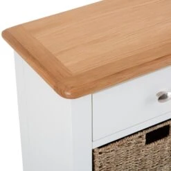Gloucester White Painted 1 Drawer 2 Wicker Basket Cabinet -Furniture Sale Shop ga c12 w 5