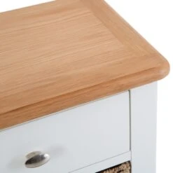 Gloucester White Painted 1 Drawer 2 Wicker Basket Cabinet -Furniture Sale Shop ga c12 w 6